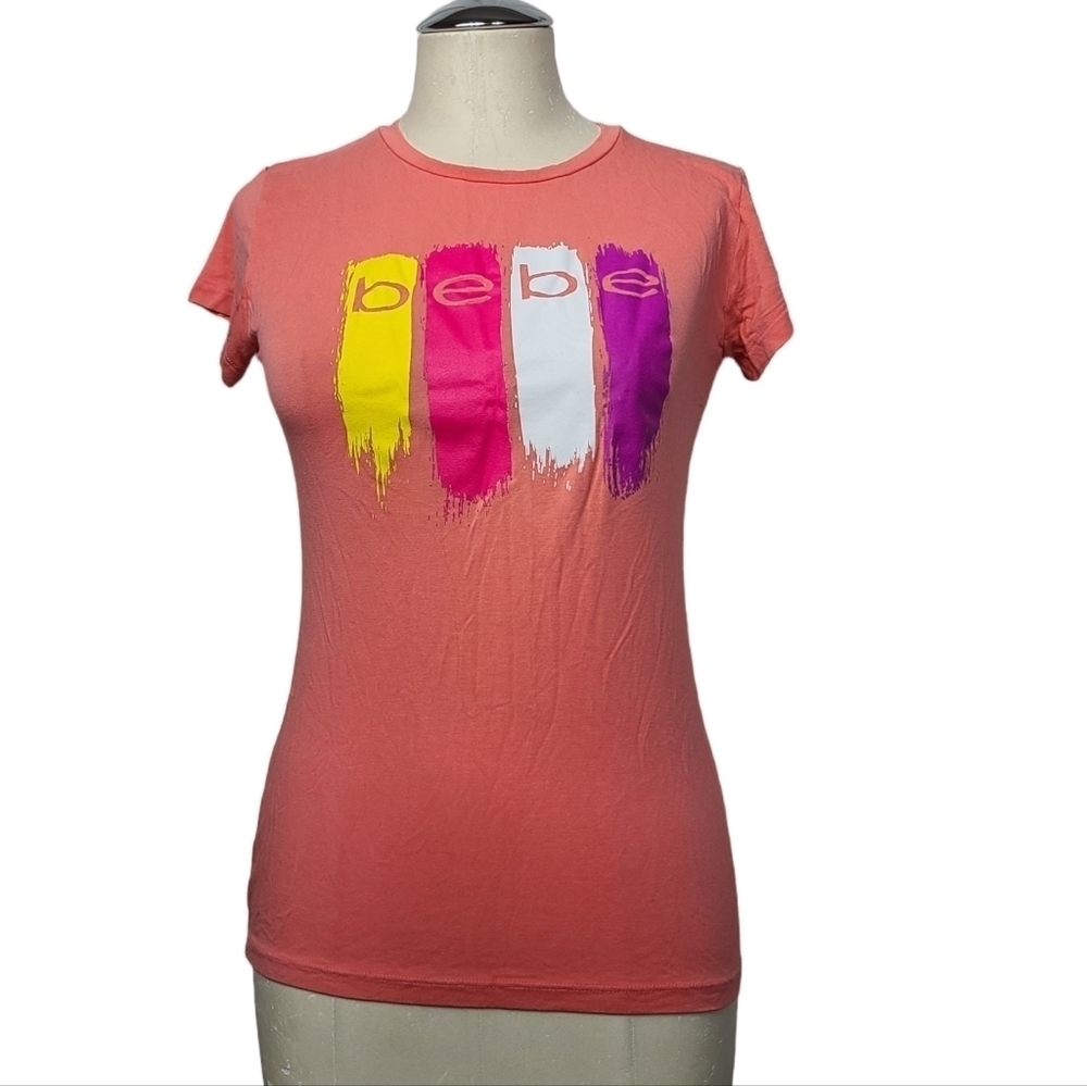 Bebe Graphic Print Short Sleeve Crewneck T Shirt M